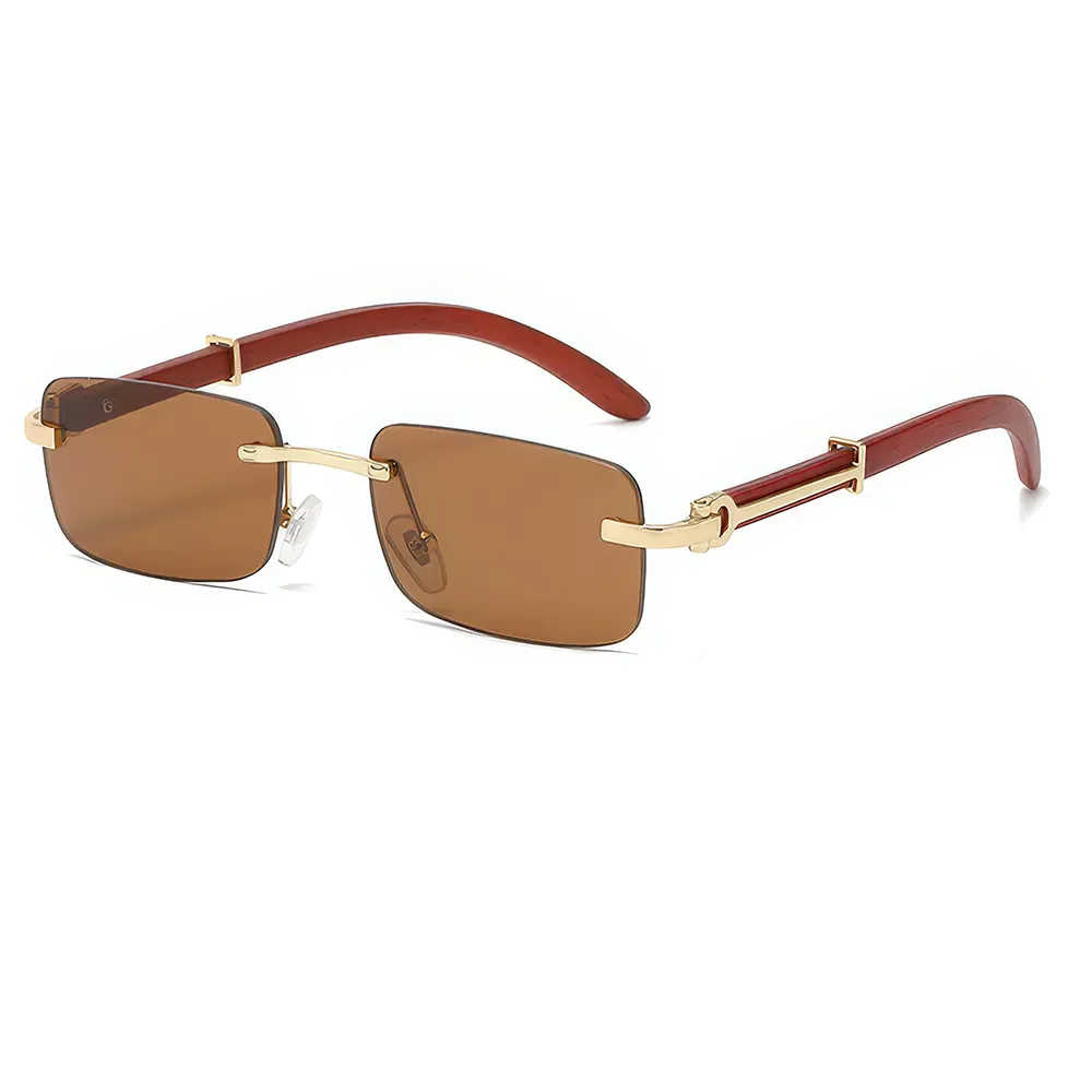 Retro Wooden Frame Sunglasses - Image 10