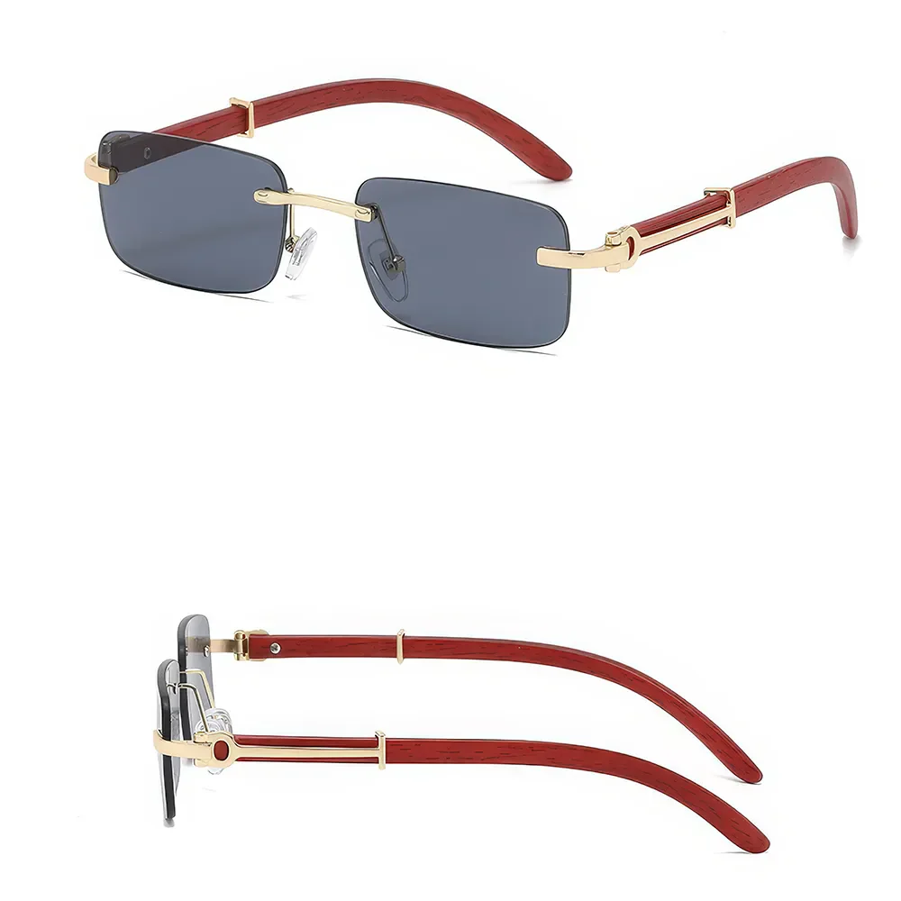 Retro Wooden Frame Sunglasses - Image 12