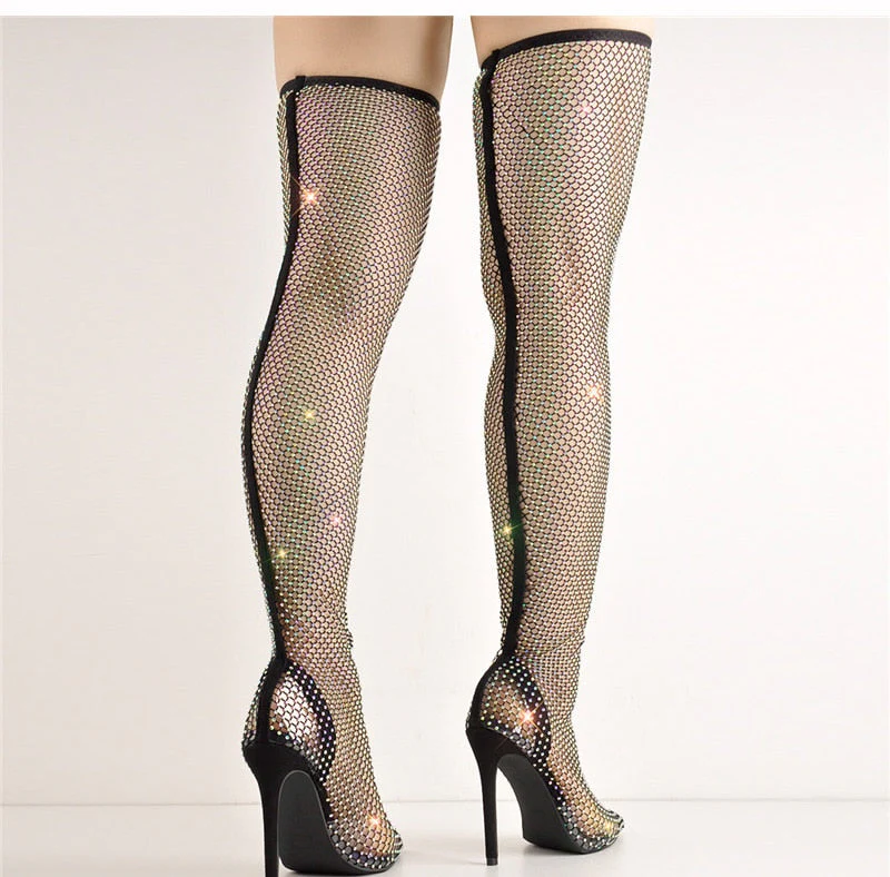 Rhinestone High Heels Sandals - Image 10