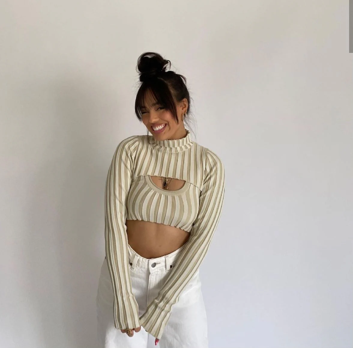 Ribbed Cropped Scoop Bra Tank & Mock Neck Bolero Set - Image 3