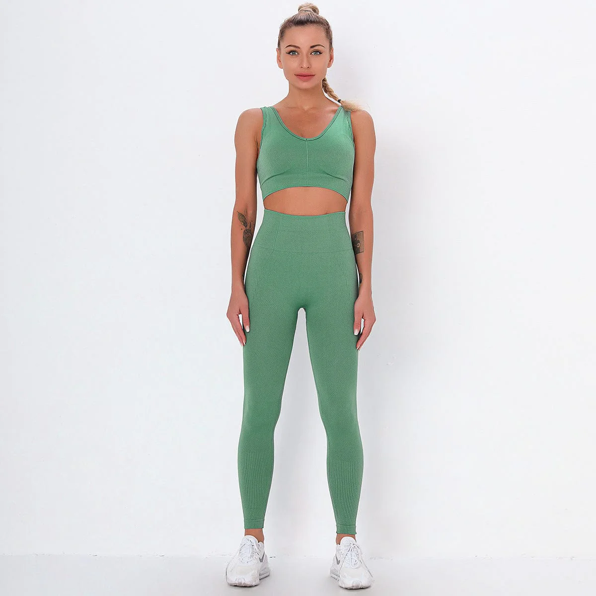 Ribbed Cropped Tank & Leggings Two Piece Set - Image 11