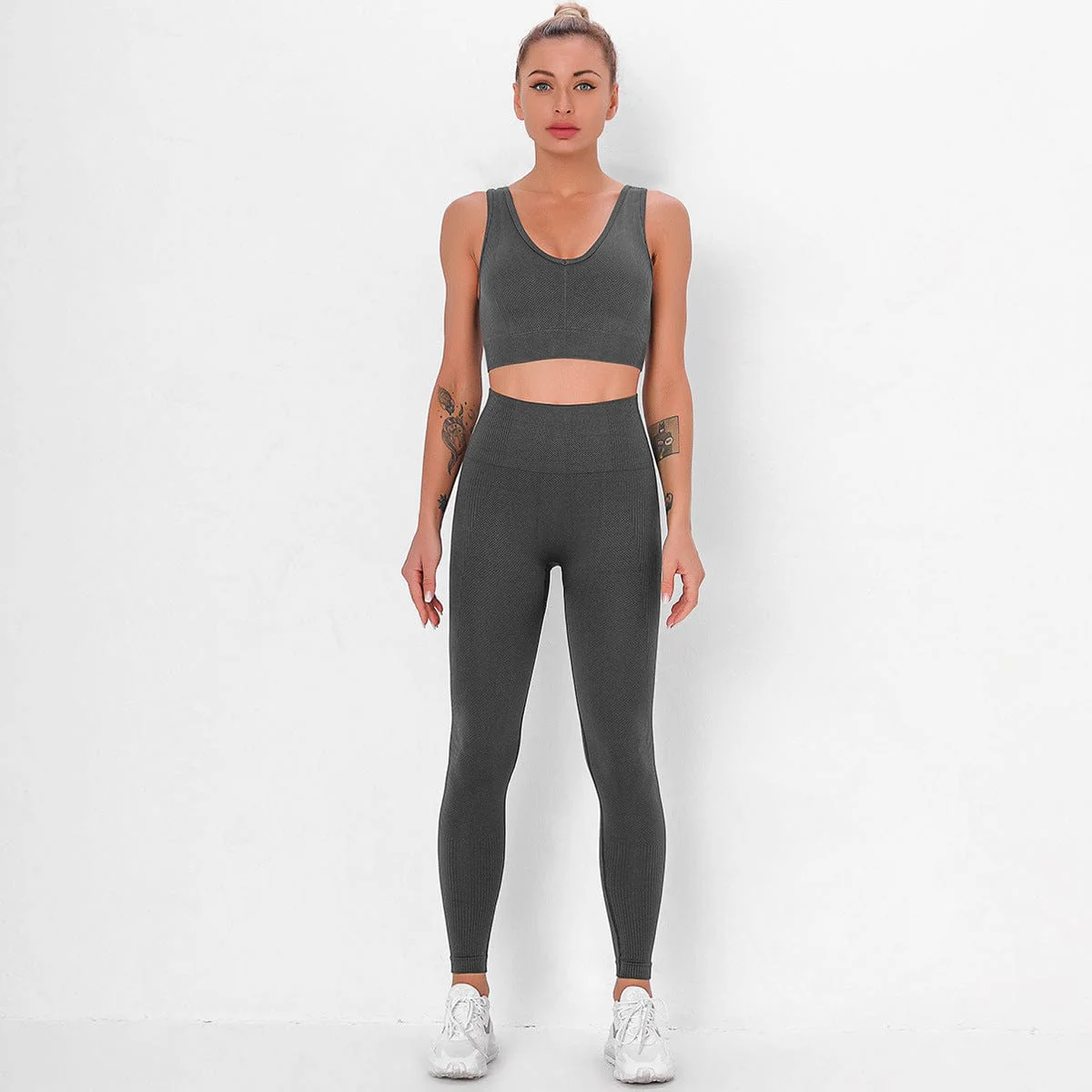 Ribbed Cropped Tank & Leggings Two Piece Set - Image 15
