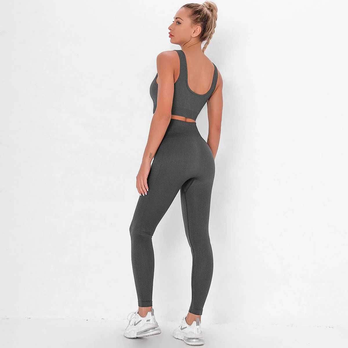 Ribbed Cropped Tank & Leggings Two Piece Set - Image 17