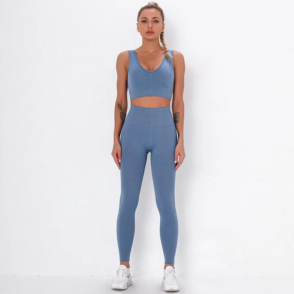 Ribbed Cropped Tank & Leggings Two Piece Set - Image 6