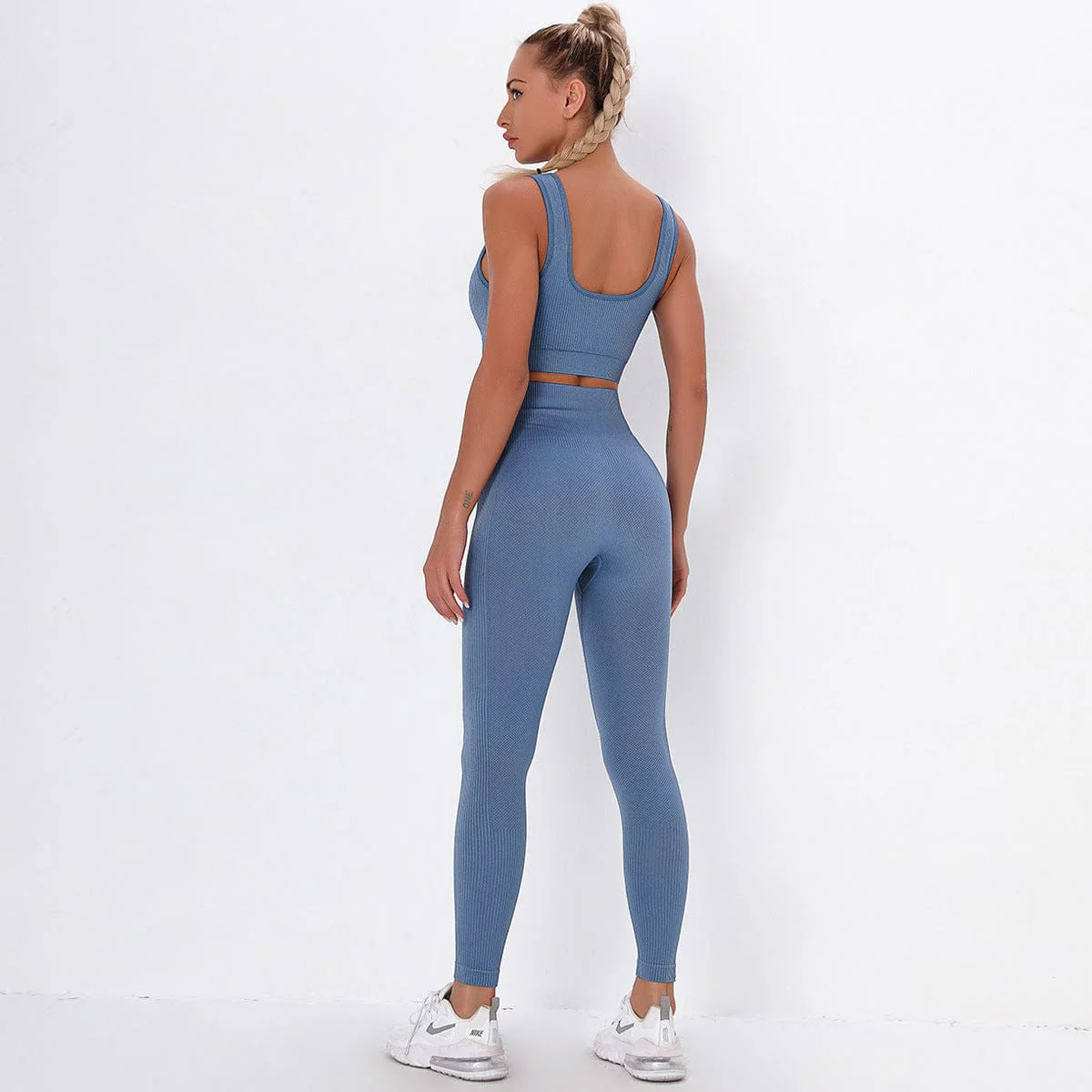 Ribbed Cropped Tank & Leggings Two Piece Set - Image 9