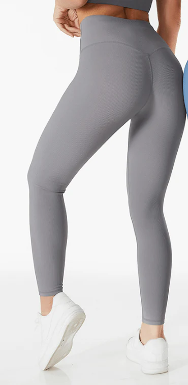Ribbed High Rise Contouring Lifting Fitness Leggings - Image 12