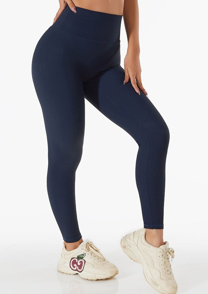 Ribbed High Rise Contouring Lifting Fitness Leggings - Image 9
