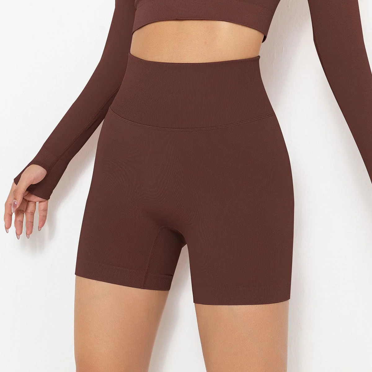 Ribbed High Rise Sculpting Biker Shorts - Image 11