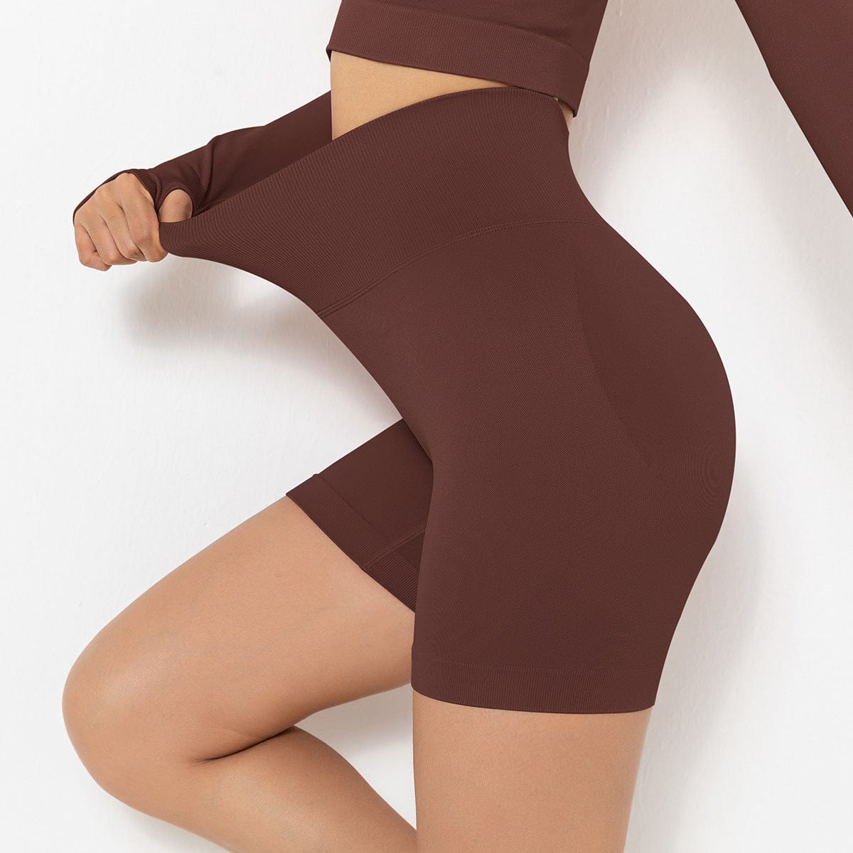 Ribbed High Rise Sculpting Biker Shorts - Image 12