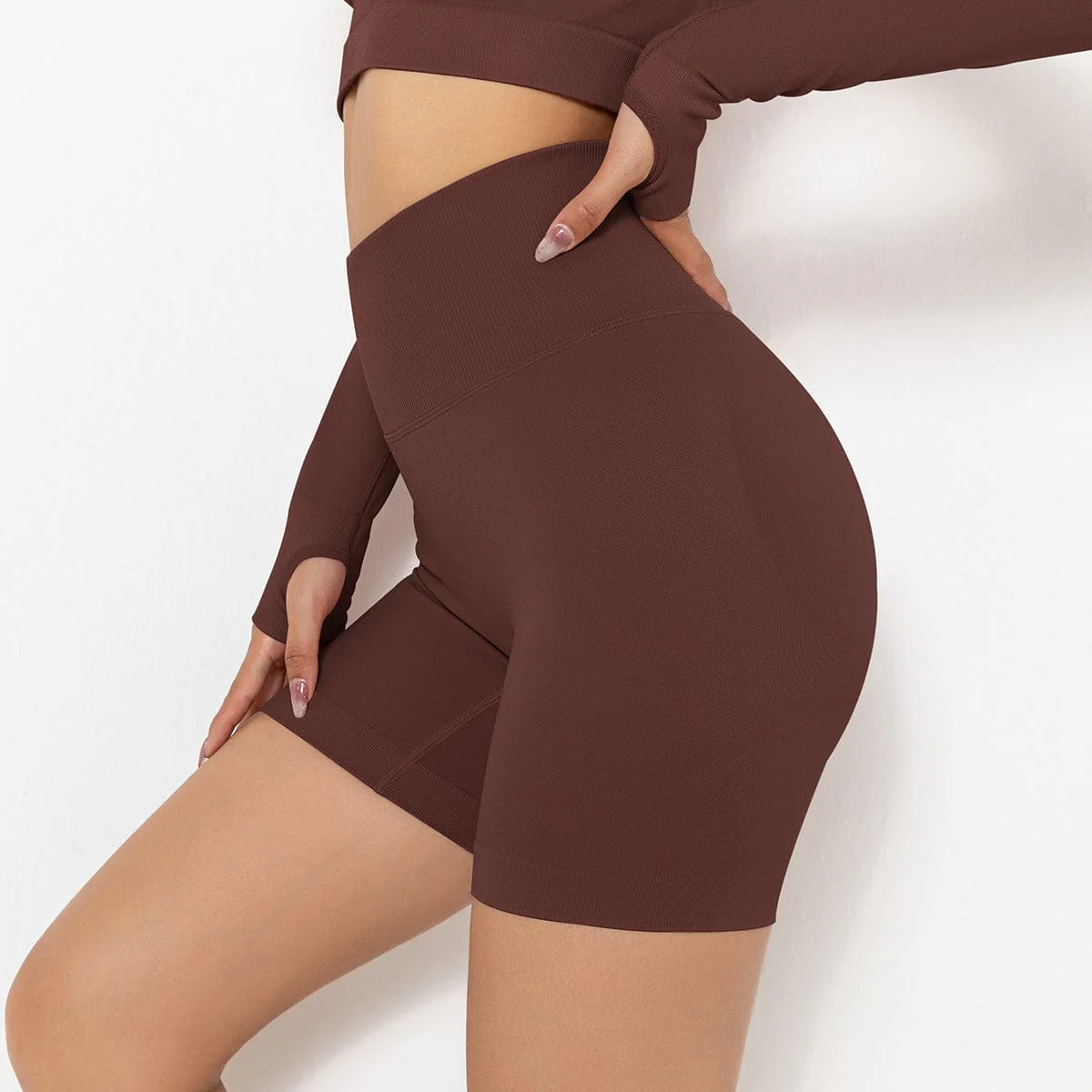 Ribbed High Rise Sculpting Biker Shorts - Image 14