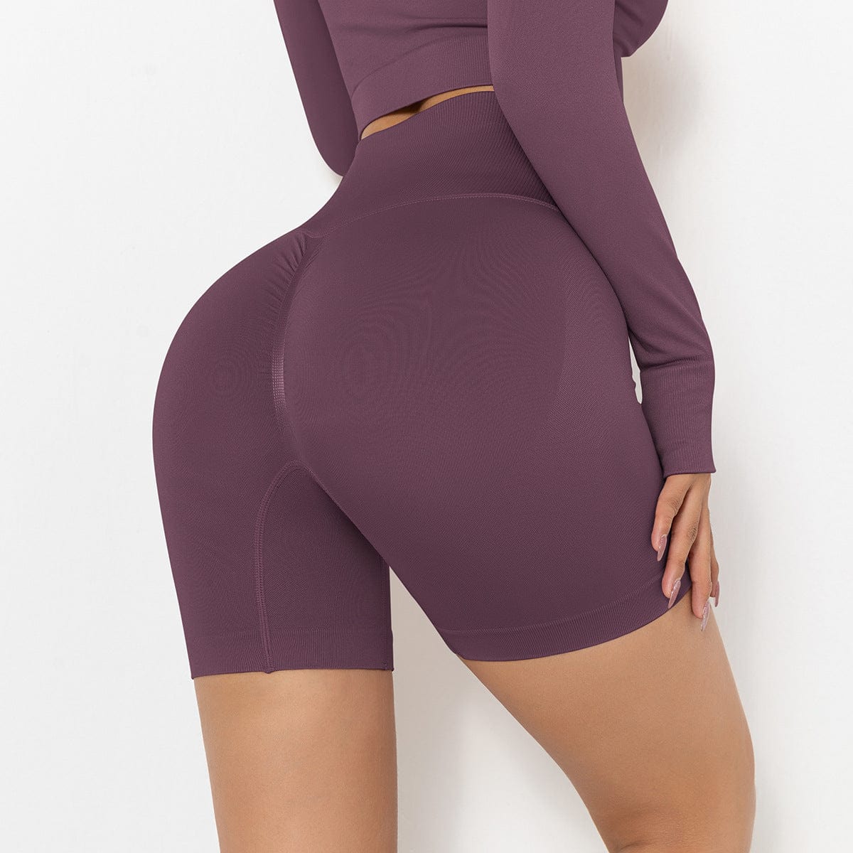 Ribbed High Rise Sculpting Biker Shorts - Image 15