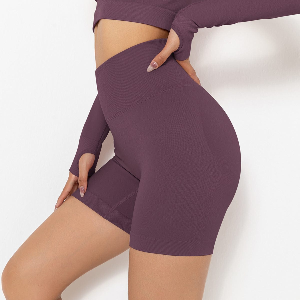 Ribbed High Rise Sculpting Biker Shorts - Image 17