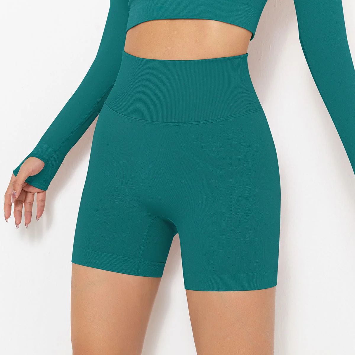 Ribbed High Rise Sculpting Biker Shorts - Image 22