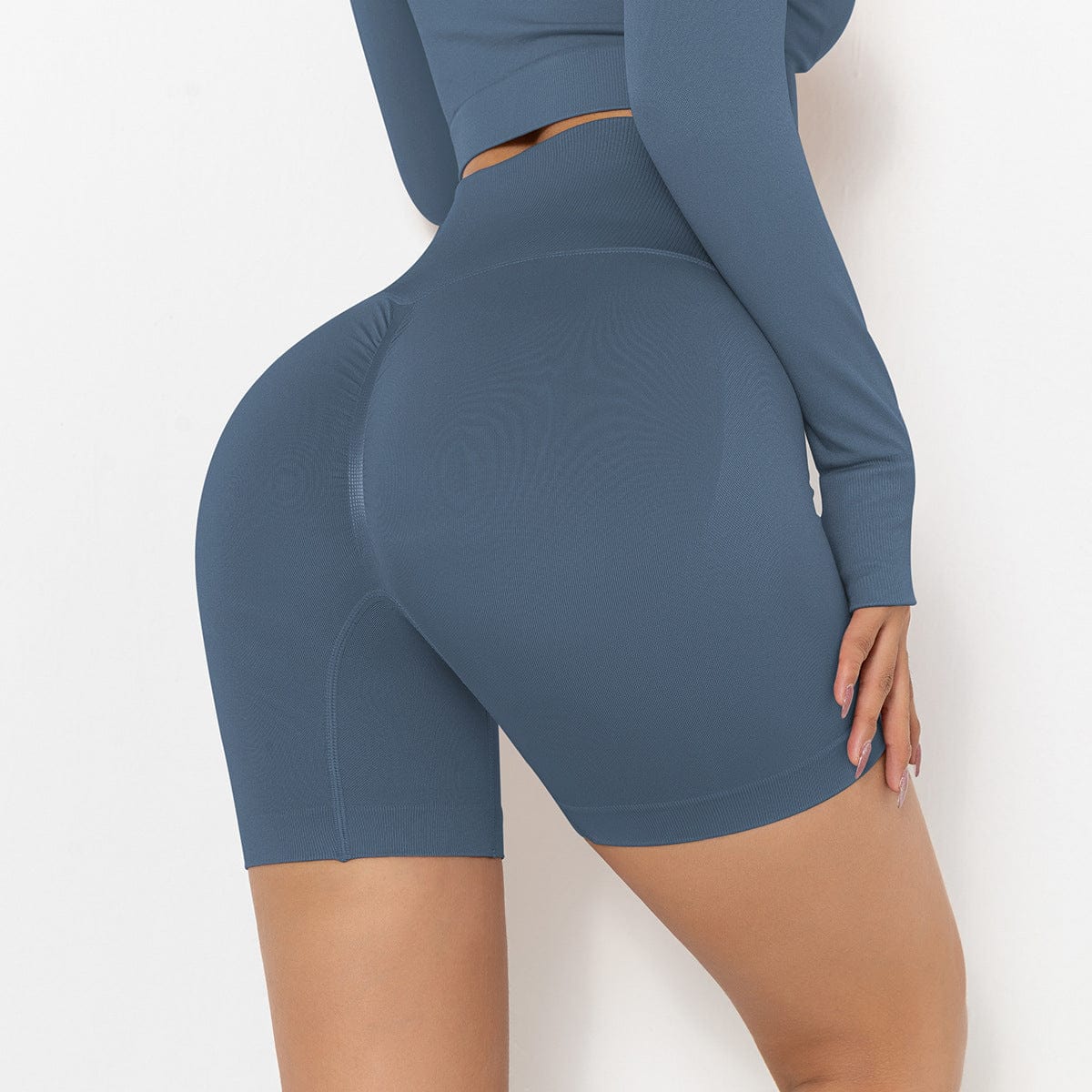 Ribbed High Rise Sculpting Biker Shorts - Image 7
