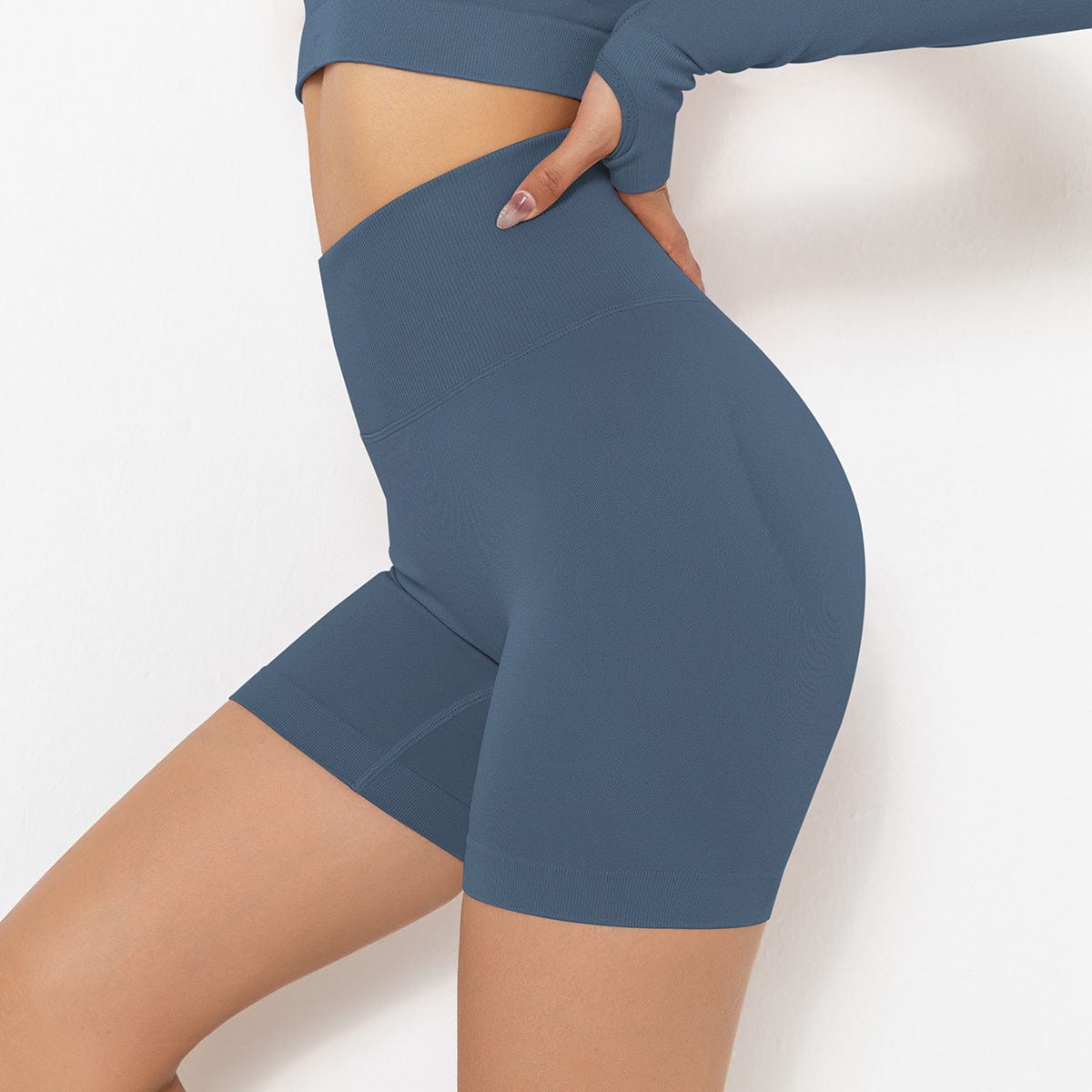 Ribbed High Rise Sculpting Biker Shorts - Image 9