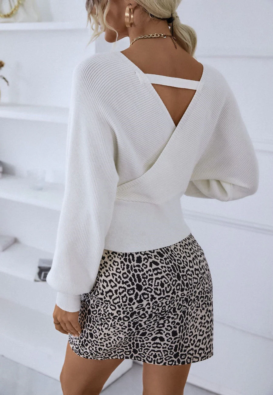 Ribbed Knit Back Detail Sweater - Image 14
