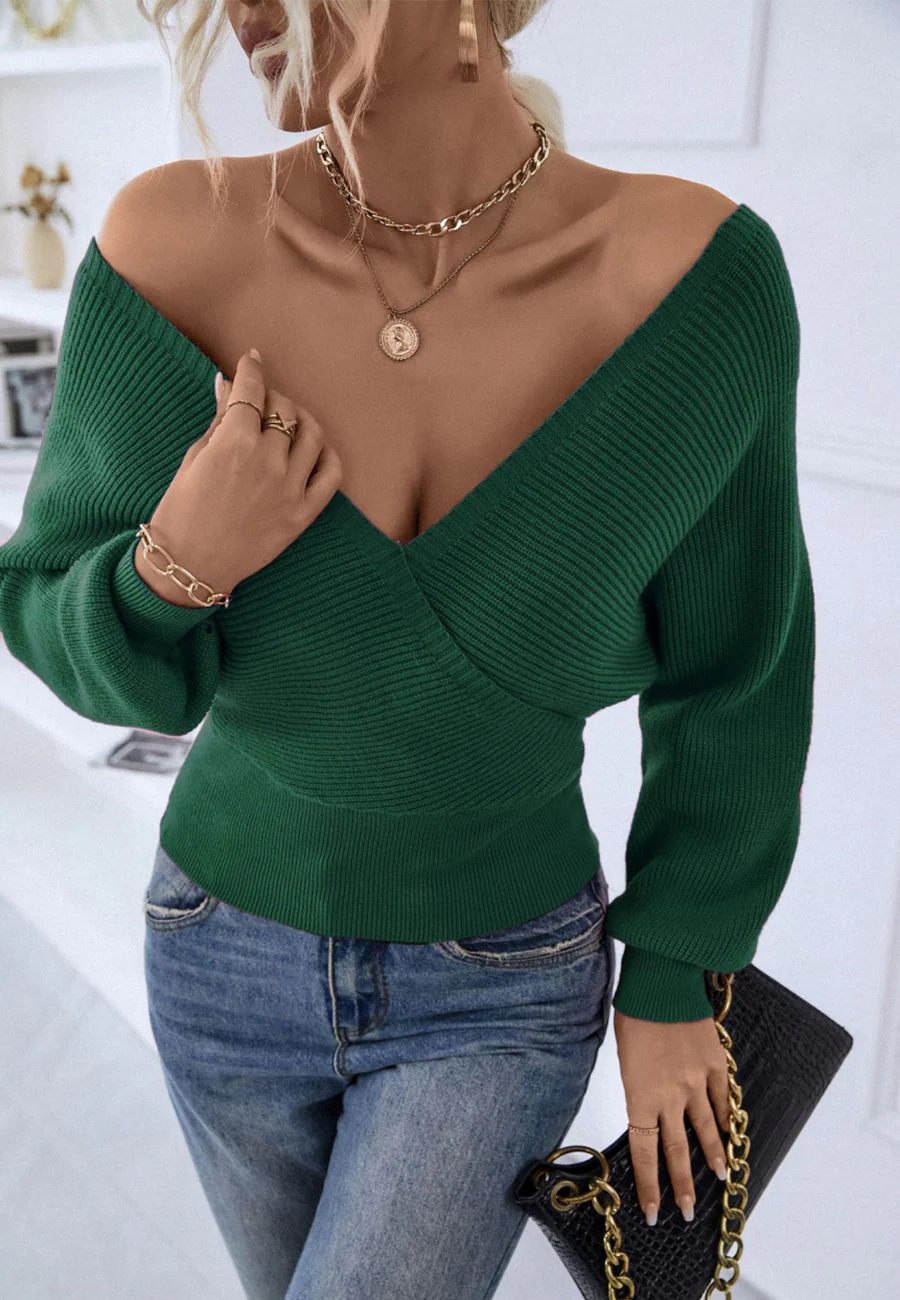 Ribbed Knit Back Detail Sweater - Image 5