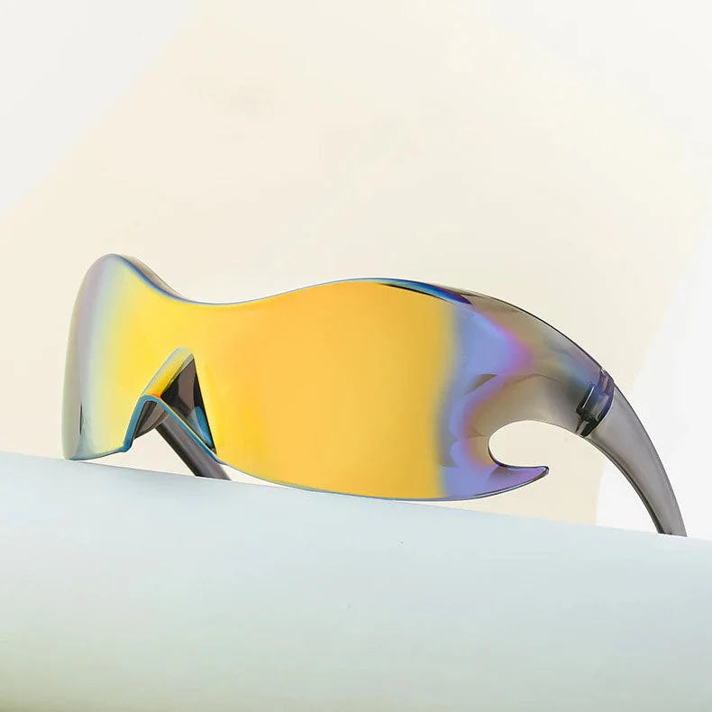 Rimless Cyberpunk Gradient Mirror Sunglasses - Image 10