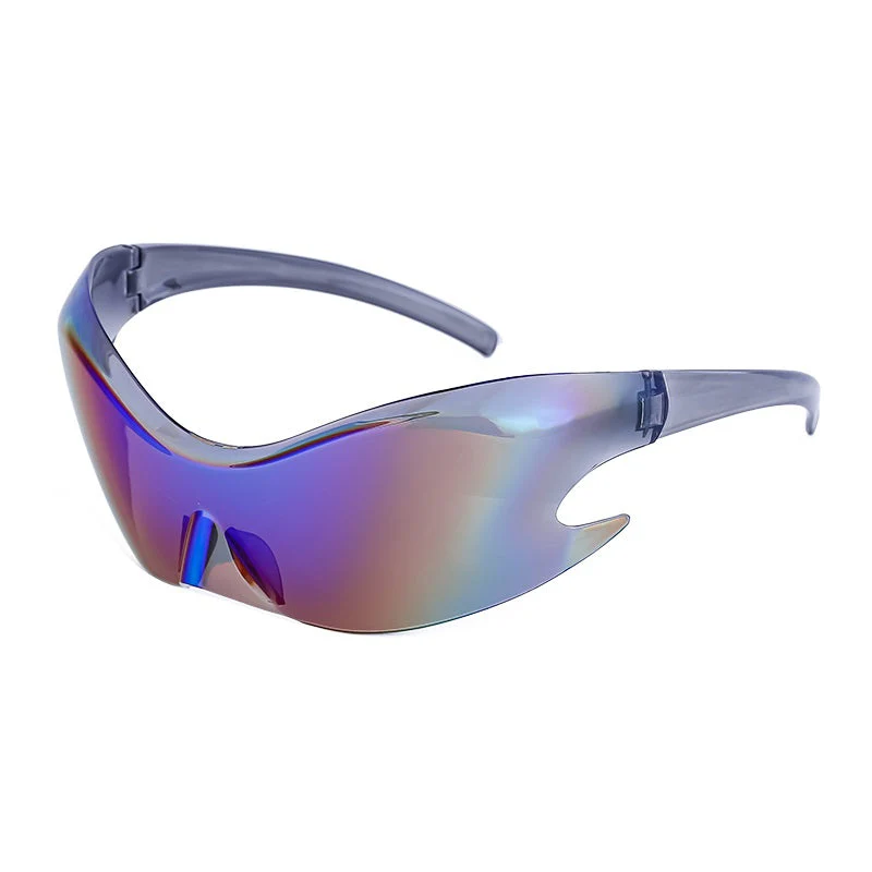 Rimless Cyberpunk Gradient Mirror Sunglasses - Image 4