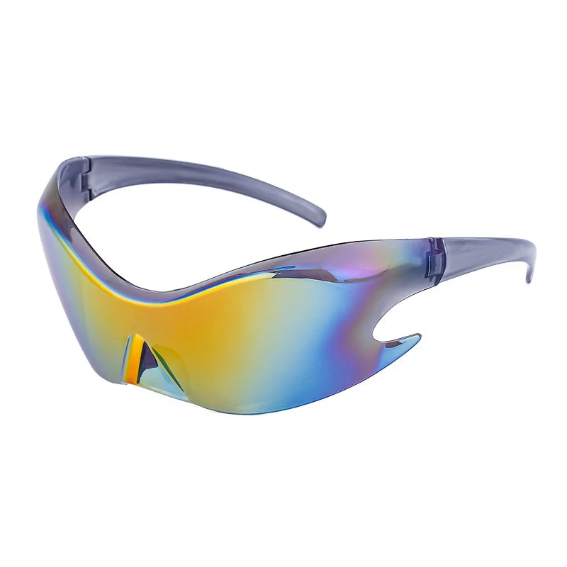 Rimless Cyberpunk Gradient Mirror Sunglasses - Image 5