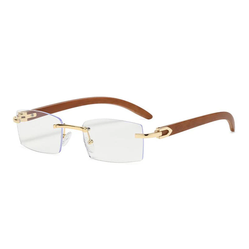 Rimless Wooden Sunglasses - Image 2