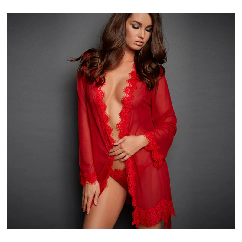 Robe Luxury Nightdress Lace Kimono Multi Colors - Image 3
