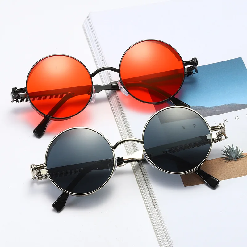 Round Metal Steampunk Sunglasses - Image 19