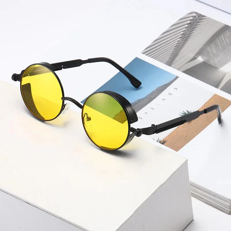 Round Metal Steampunk Sunglasses - Image 20