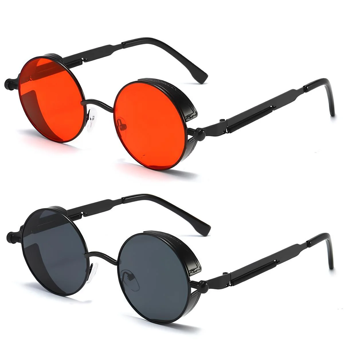 Round Metal Steampunk Sunglasses - Image 21