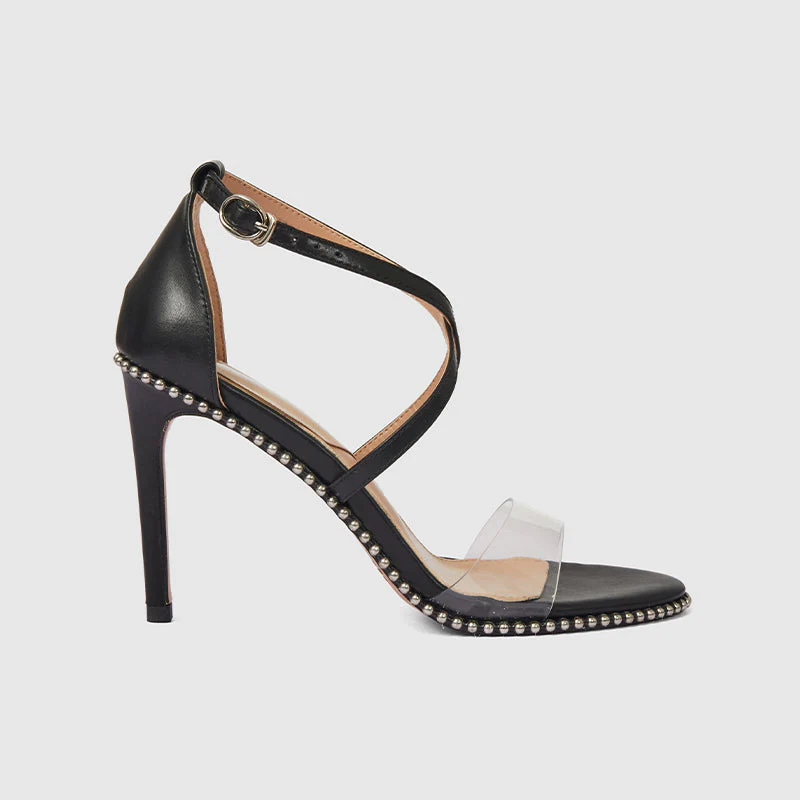 Ankle Strap Heeled Sandals Black - Image 2
