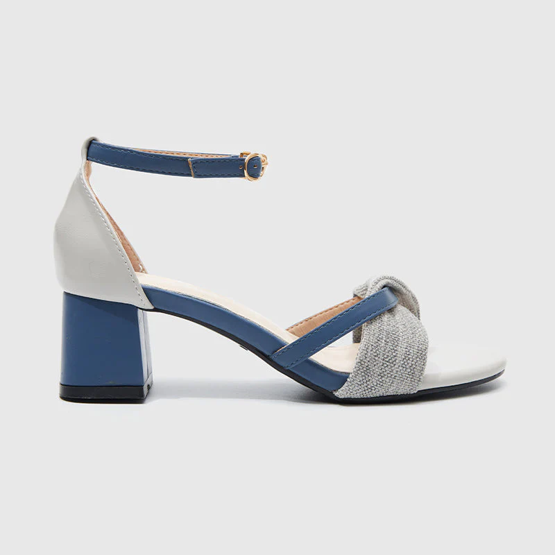 Ankle Strap Heeled Sandals Blue - Image 2