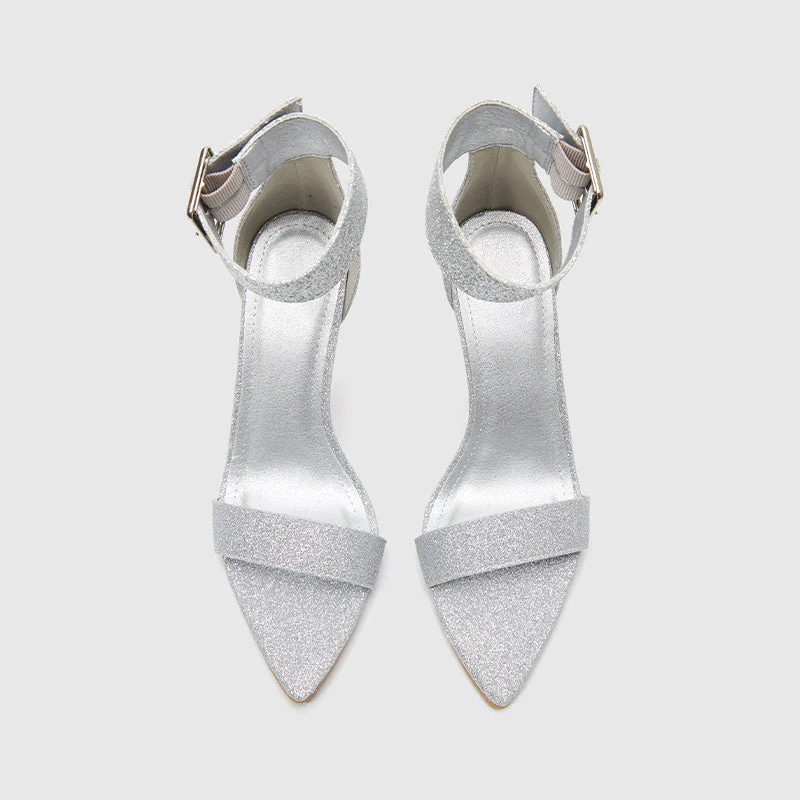 Pointy Toe Ankle Strap Heeled Sandals - Image 10