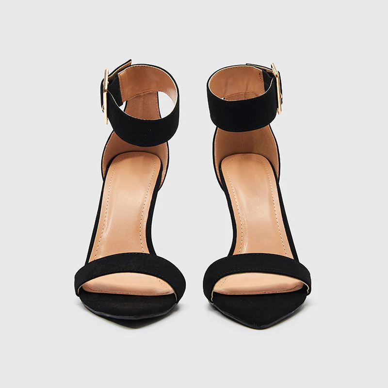 Pointy Toe Ankle Strap Heeled Sandals - Image 3