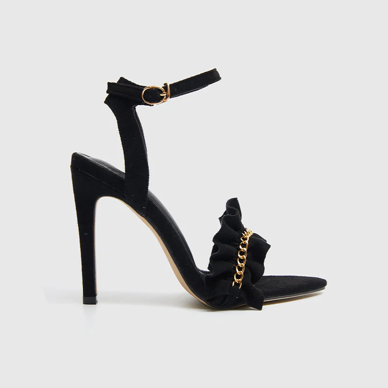 Pointy Toe High Heels Sandals Black - Image 2