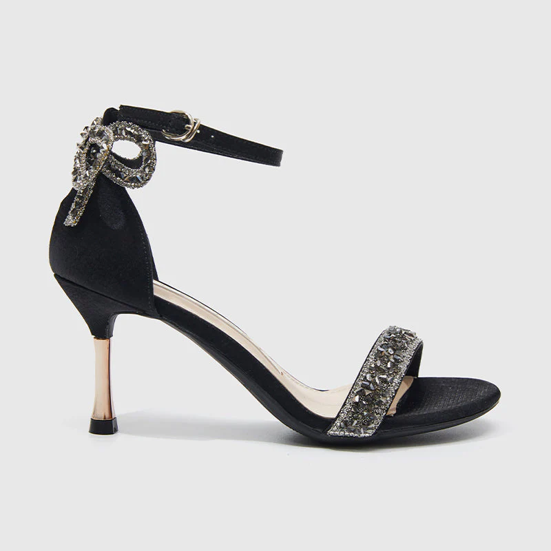 Ankle Strap Thin High Heels Sandals Black - Image 2
