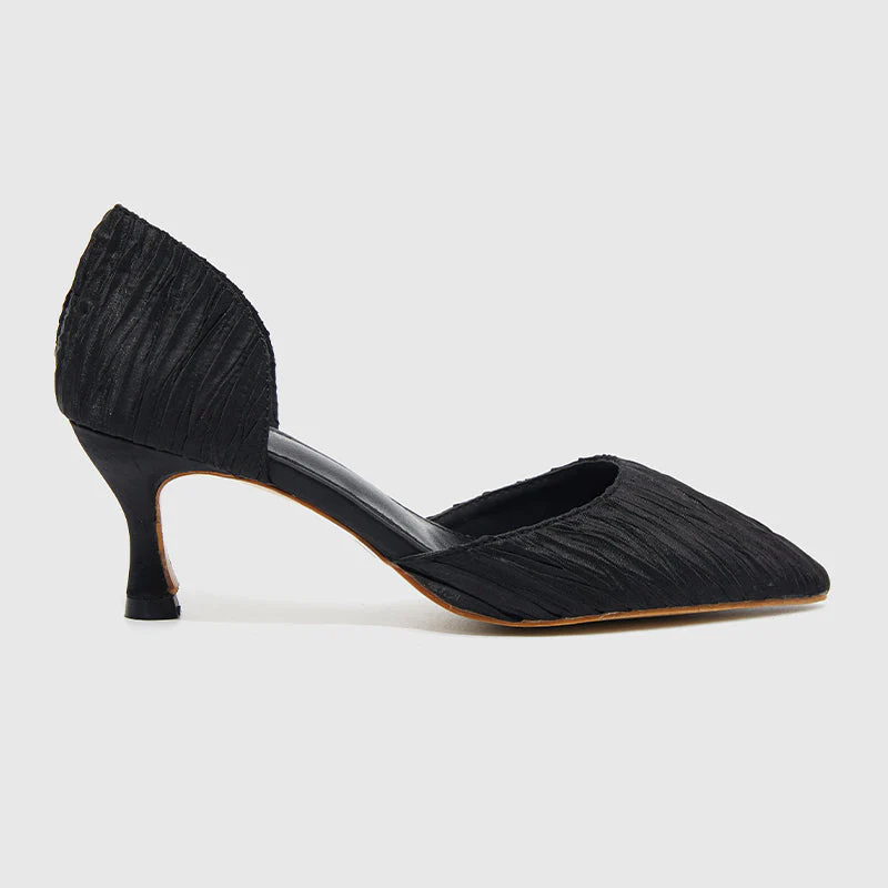 Casual Satin Pointed Hollow Pumps - Image 2