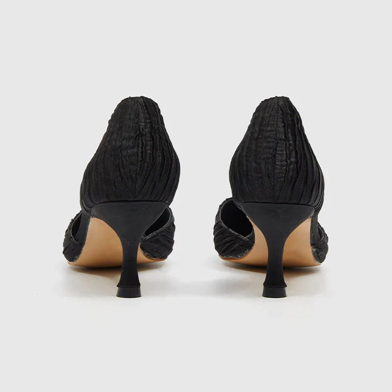 Casual Satin Pointed Hollow Pumps - Image 4