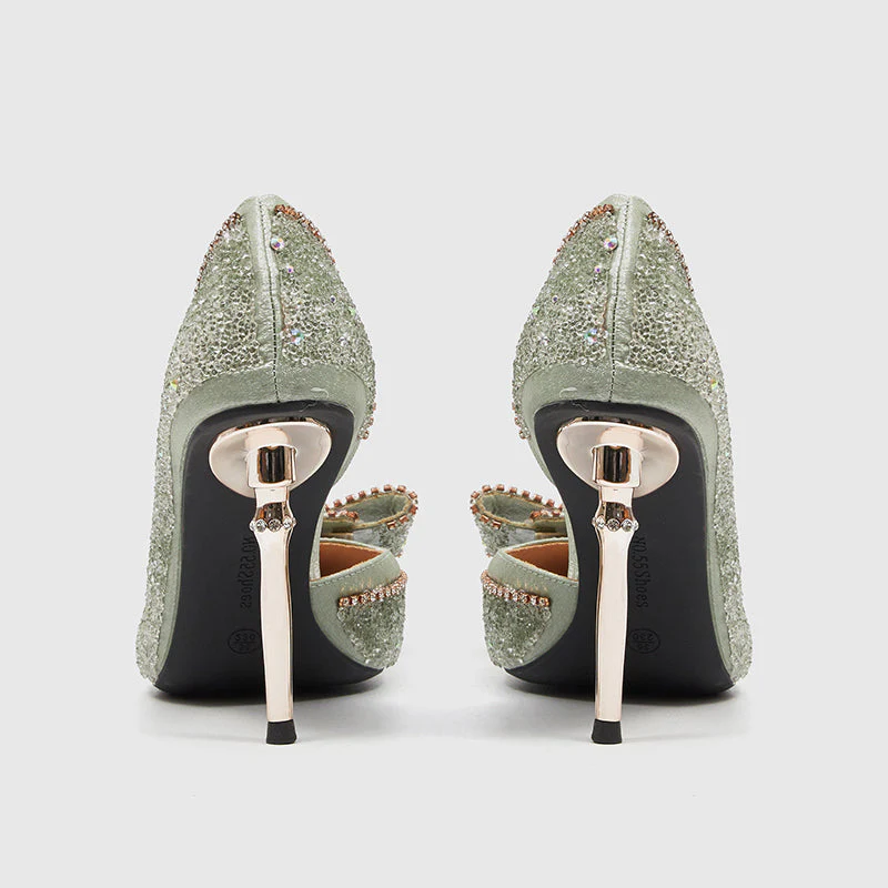 Pointed Evening Pumps High Green - Image 4
