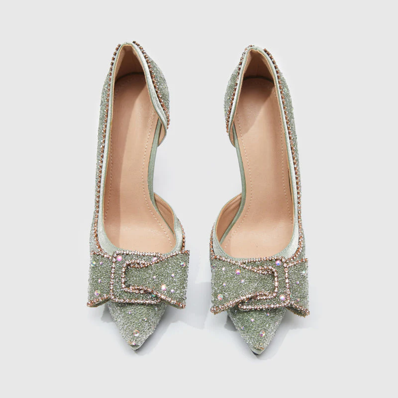 Pointed Evening Pumps High Green - Image 5