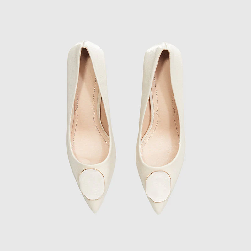 Pointy Toe Pumps Apricot - Image 3