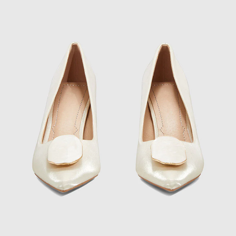 Pointy Toe Pumps Apricot - Image 6