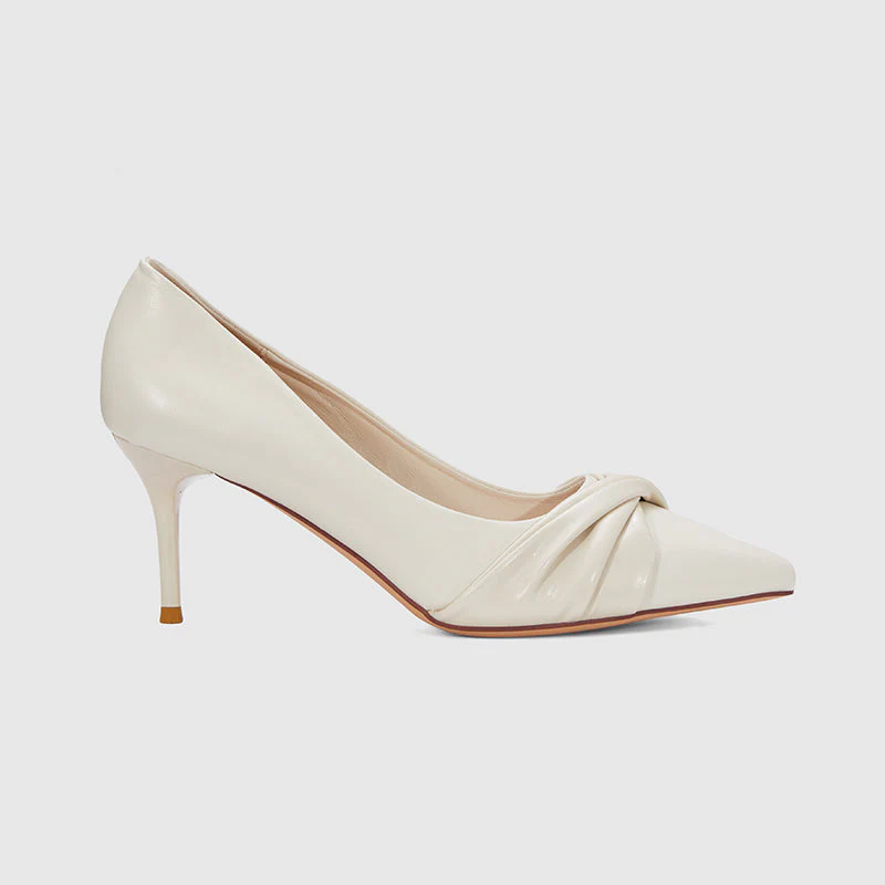 Pointy Toe Pumps Beige - - Image 2