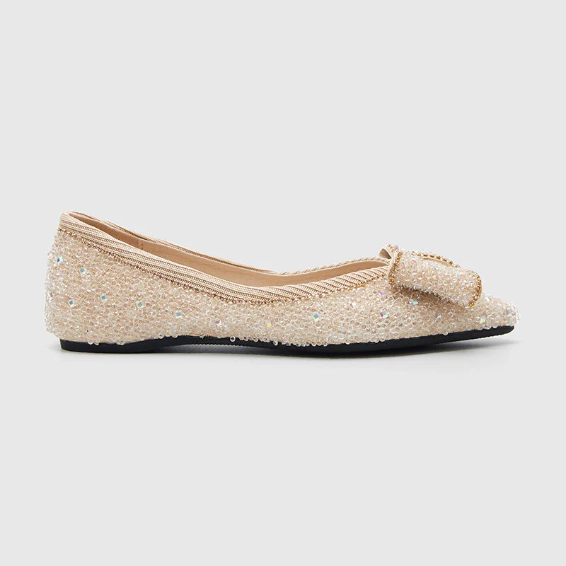 Pointed Asakuchi Bow Casual Flats - Image 2
