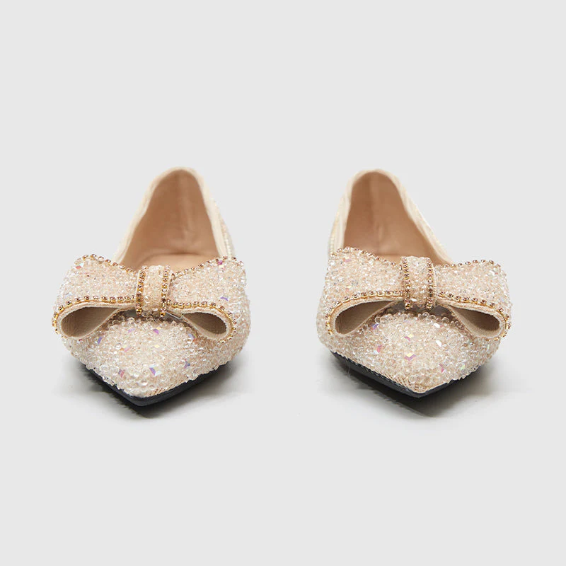 Pointed Asakuchi Bow Casual Flats - Image 3
