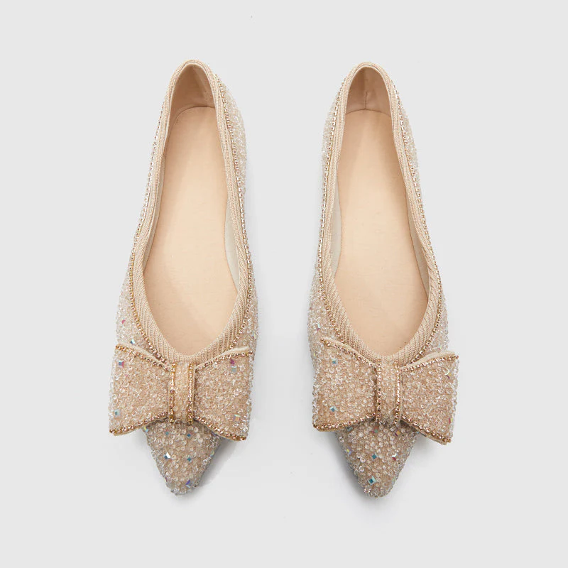 Pointed Asakuchi Bow Casual Flats - Image 5