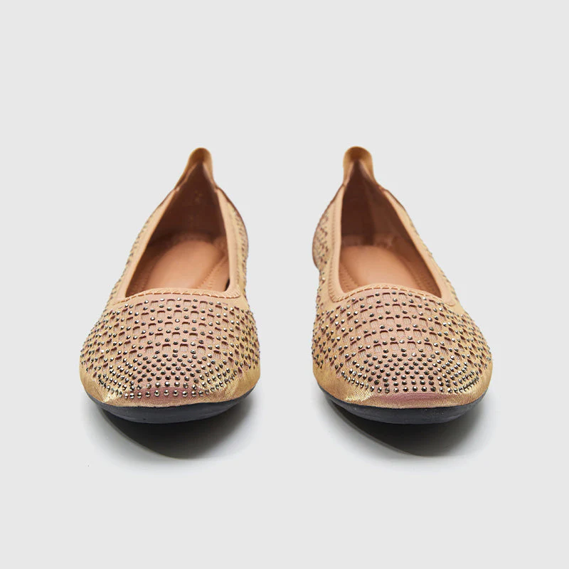 Square Toe Soft Sole Casual Flats Gold - Image 3