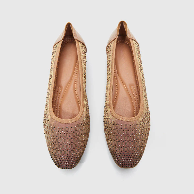 Square Toe Soft Sole Casual Flats Gold - Image 5