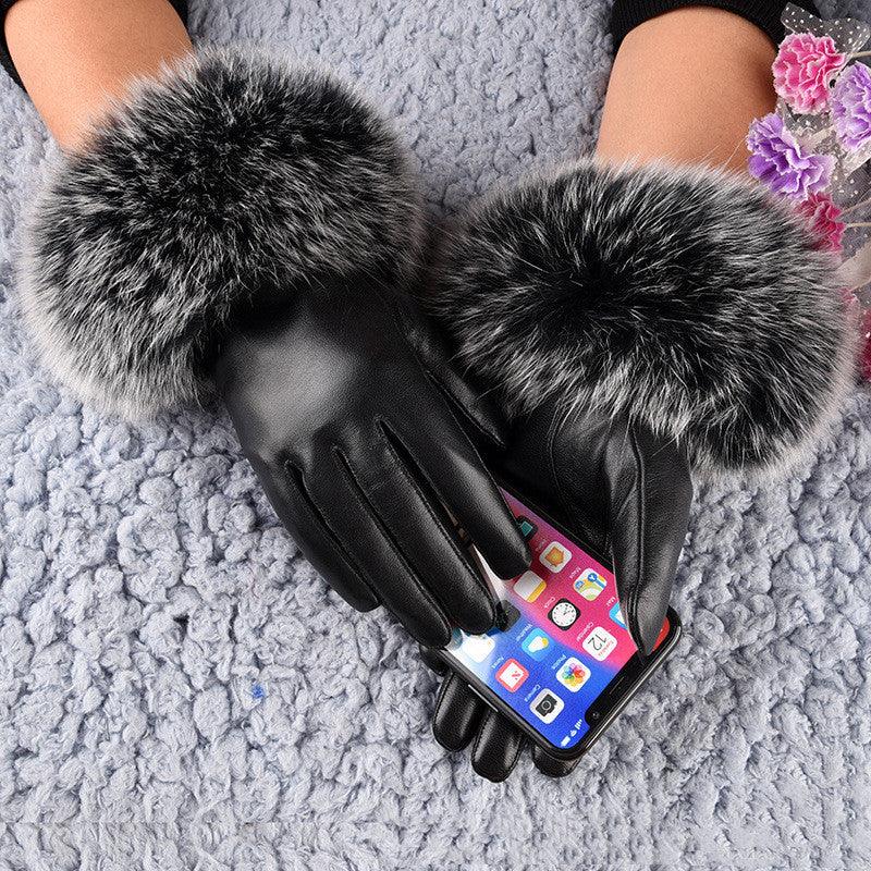 Sheepskin Fleece-lined Warm Gloves - Image 2