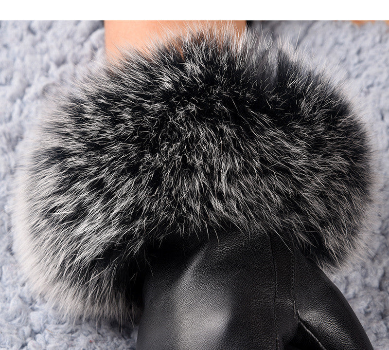 Sheepskin Fleece-lined Warm Gloves - Image 5