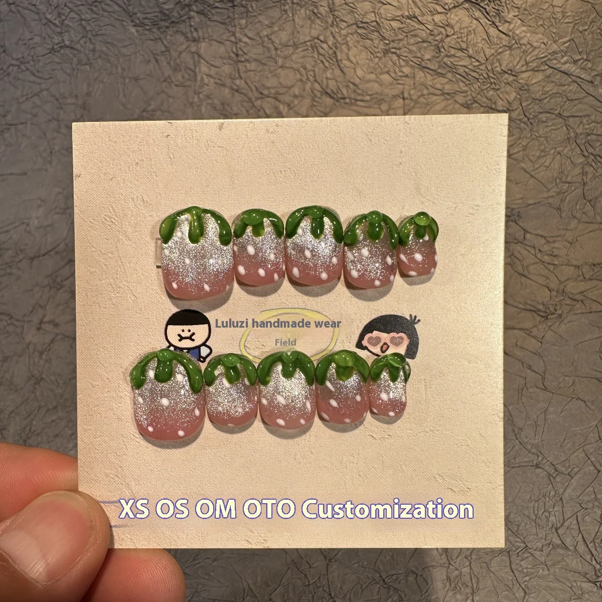 Shiny Strawberry Wearing Nail Patch